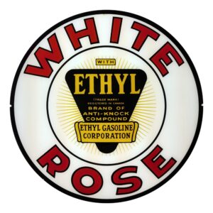 White Rose Ethyl 13.5" Gas Pump Globe single lens