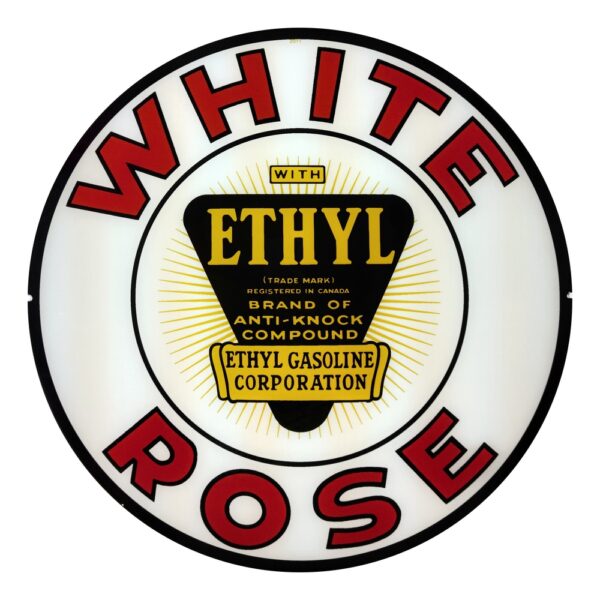 White Rose Ethyl 13.5" Gas Pump Globe single lens