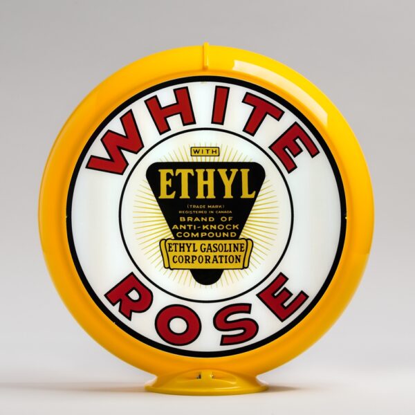 White Rose Ethyl 13.5" Gas Pump Globe with yellow plastic body