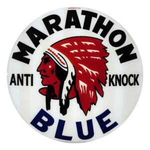 Marathon Blue 13.5" Gas Pump Globe single lens