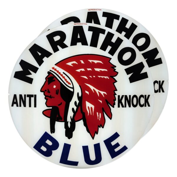 Marathon Blue 13.5" Gas Pump Globe lens pair