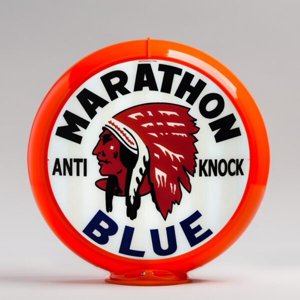 Marathon Blue 13.5" Gas Pump Globe with orange plastic body