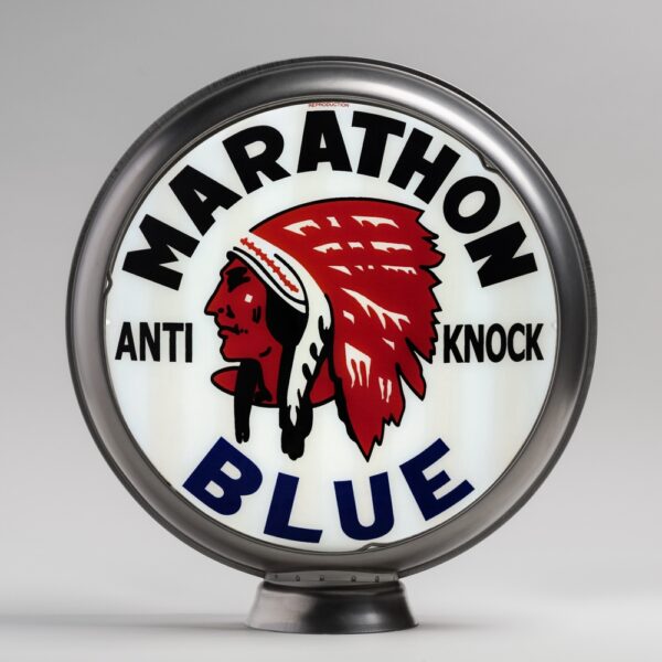 Marathon Blue 13.5" Gas Pump Globe with unpainted steel body