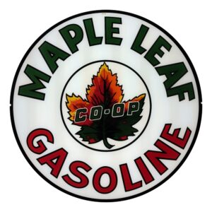 Maple Leaf Gasoline 13.5" Gas Pump Globe single lens