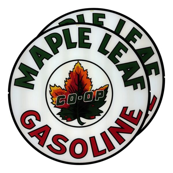 Maple Leaf Gasoline 13.5" Gas Pump Globe lens pair