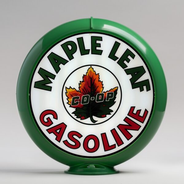 Maple Leaf Gasoline 13.5" Gas Pump Globe with green plastic body