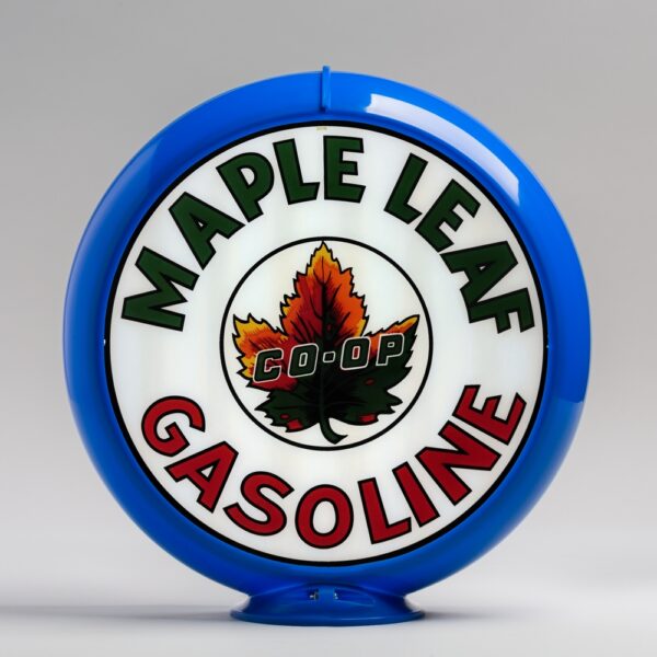 Maple Leaf Gasoline 13.5" Gas Pump Globe with light blue plastic body