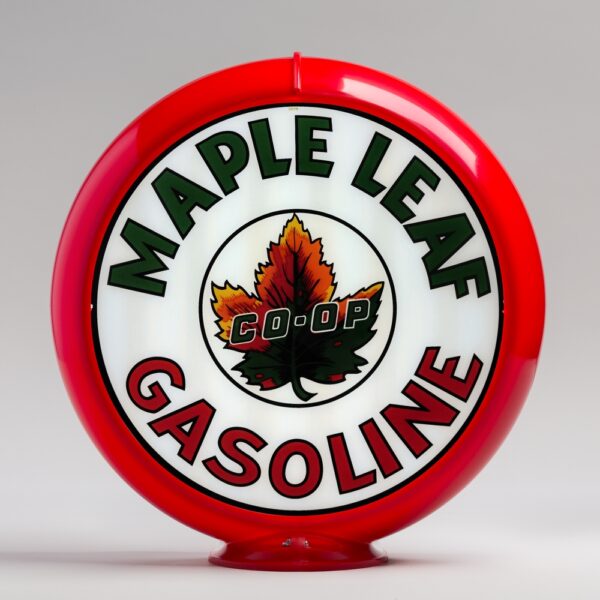 Maple Leaf Gasoline 13.5" Gas Pump Globe with red plastic body