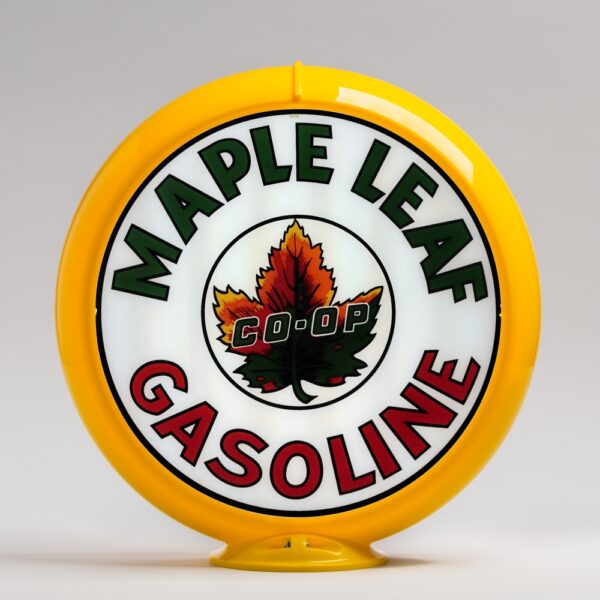 Maple Leaf Gasoline 13.5" Gas Pump Globe with yellow plastic body