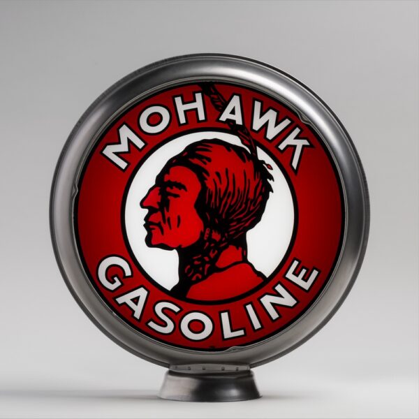 Mohawk Gasoline 15" Gas Pump Globe with unpainted steel body