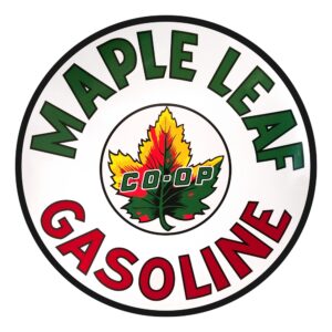 Maple Leaf Gasoline 12" Round Vinyl Decal