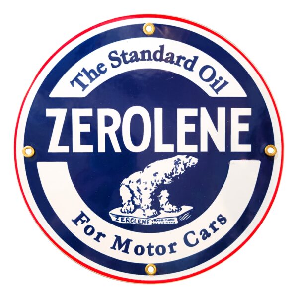 Zerolene Round Porcelain Sign - 9"