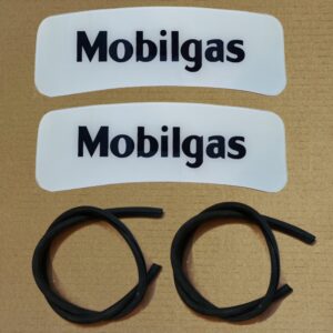 M/S 80 or Wayne 90 crescent shaped Mobilgas ad glass pair with set of rubber