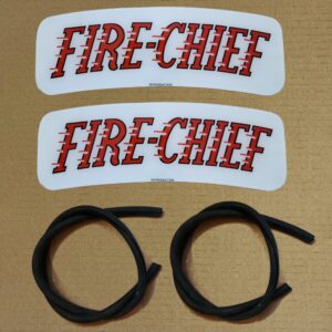 M/S 80 or Wayne 90 crescent shaped Texaco Fire Chief ad glass pair with set of rubber