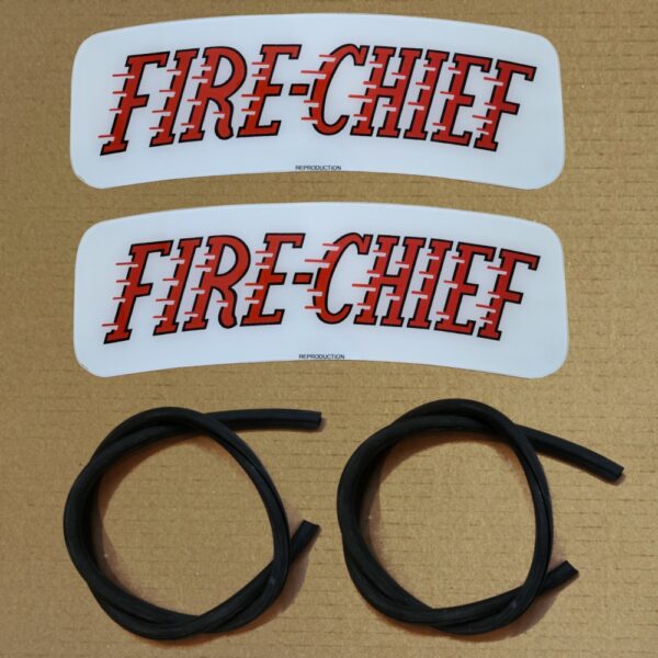 M/S 80 or Wayne 90 crescent shaped Texaco Fire Chief ad glass pair with set of rubber