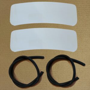 M/S 80 or Wayne 90 crescent shaped white frosted ad glass pair with set of rubber