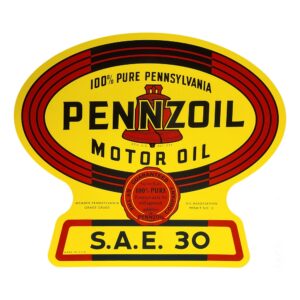 Pennzoil SAE 30 Motor Oil 10" x 8.75" Vinyl Decal