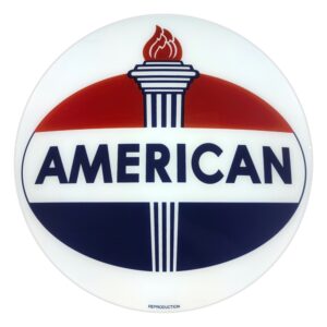 American Gasoline Oval Logo 13.5" Single Gas Pump Globe Lens