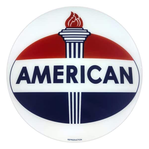 American Gasoline Oval Logo 13.5" Single Gas Pump Globe Lens