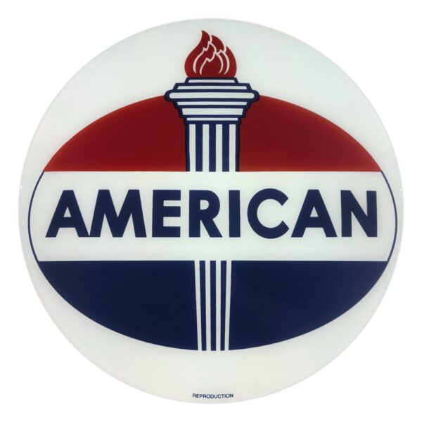 American Gasoline Oval Logo 13.5" Single Gas Pump Globe Lens