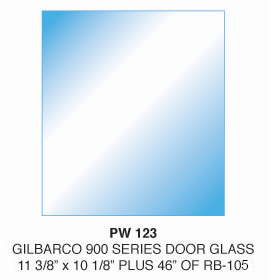 Gilbarco 900 Series Door Glass with Rubber