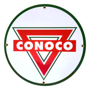 Conoco Triangle Porcelain Sign - 12" x 12"